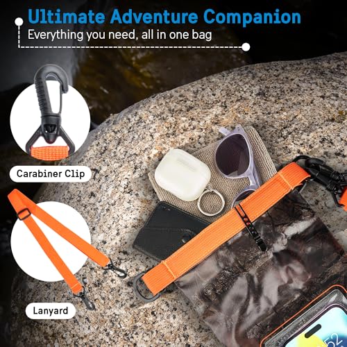 Image of Pelican Marine IP68 Waterproof Dry Bag 2L w /Phone Pouch /Case - Hunter Camo | Roll Top Waterproof Backpack with Touchscreen Phone Pouch - Swimming, Kayaking, Camping, Rafting, Fishing & Travel Essentials