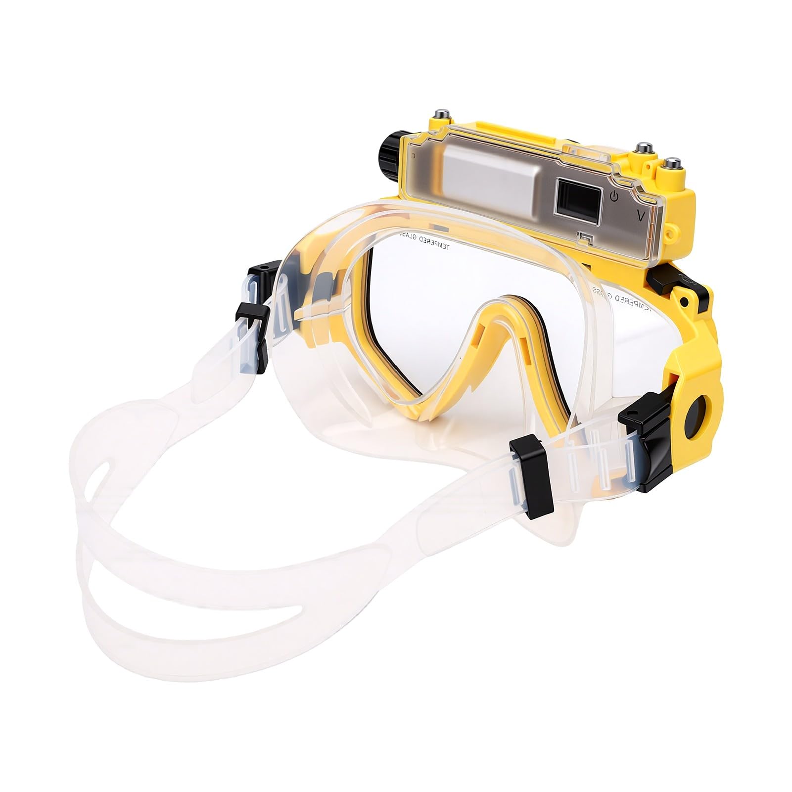 Maschera Da Sub Con Fotocamera 2K, Impermeabile Fino A 15 M, Wifi | Occhialini Per Video Subacquei, Grandangolo, Stabilizzazione Dell'immagine, Ricaricabile 800 Mah, Per Snorkeling, Apnea Nuoto