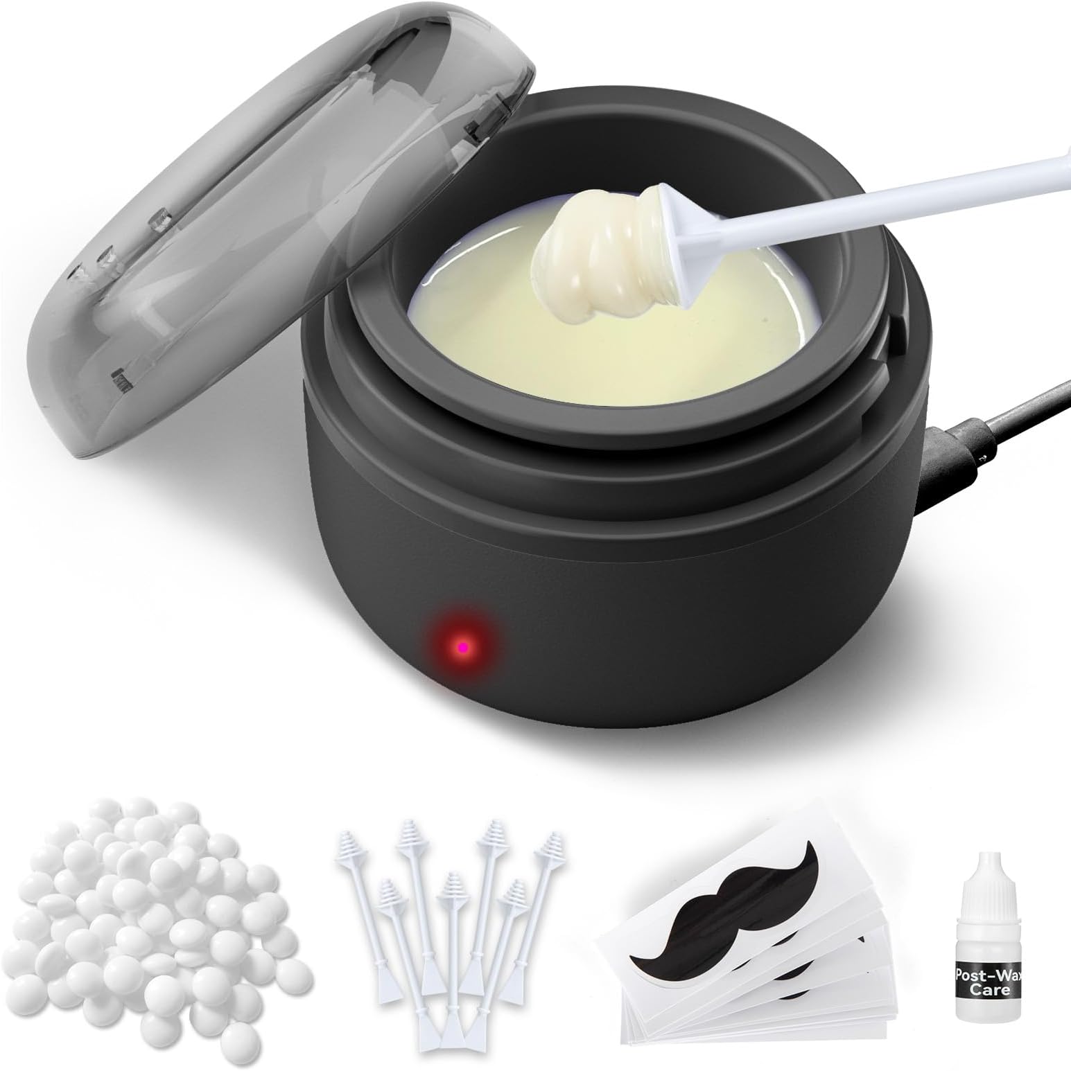 Suerbeaty Nose Wax Kit, Nose Hair Waxing Kit For Men, Black Ear Hair Removal Wax Kit, USB Quick Heating, Constant Temp