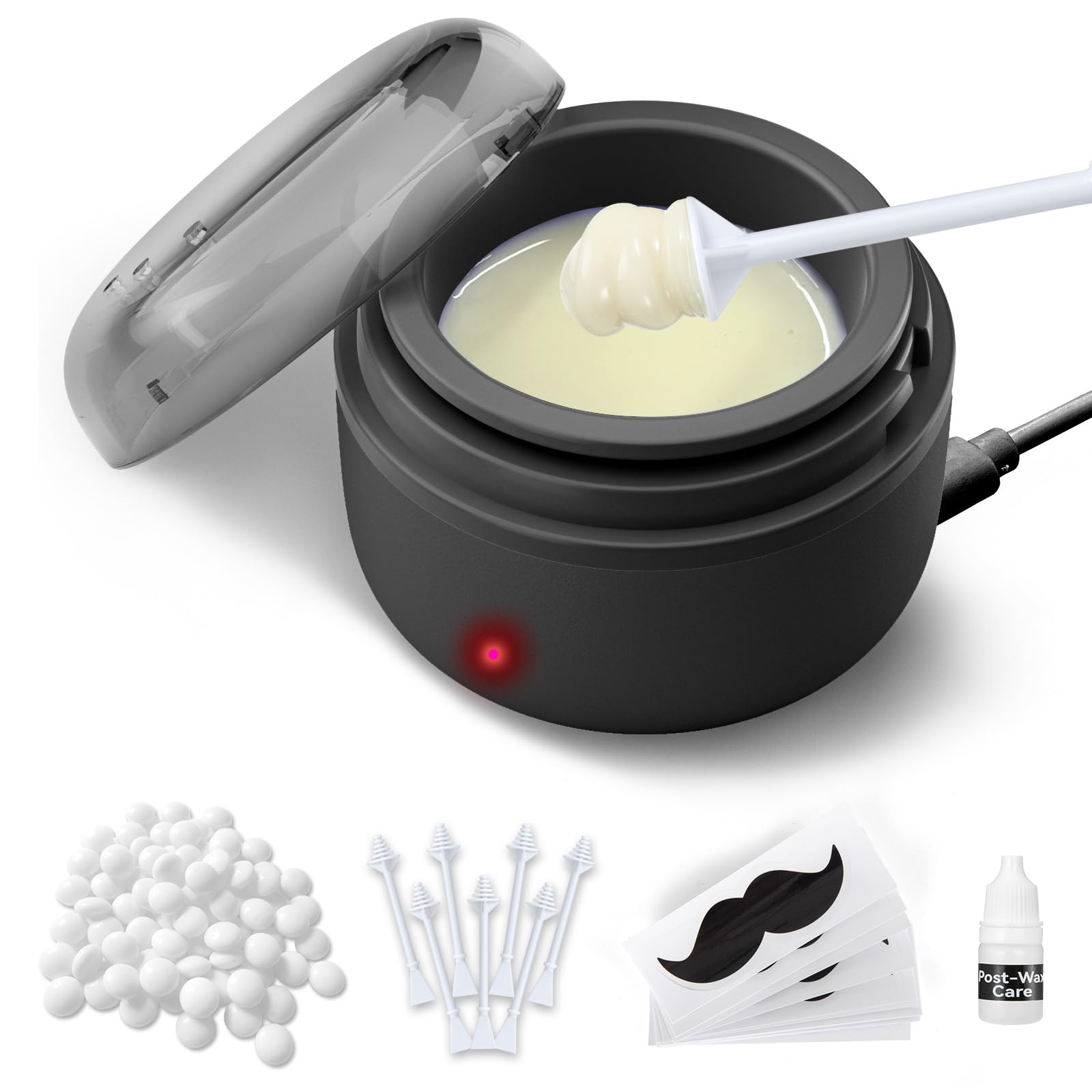 SUERBEATY Nose Hair Wax Kit Men, Ear and Nose Waxing Kit, Ear Nose Hair Removal Kit, Usb Rapid Heating, Constant Temperature, Painless, 100 g Wax, 30 Applicators, 15-20 Times