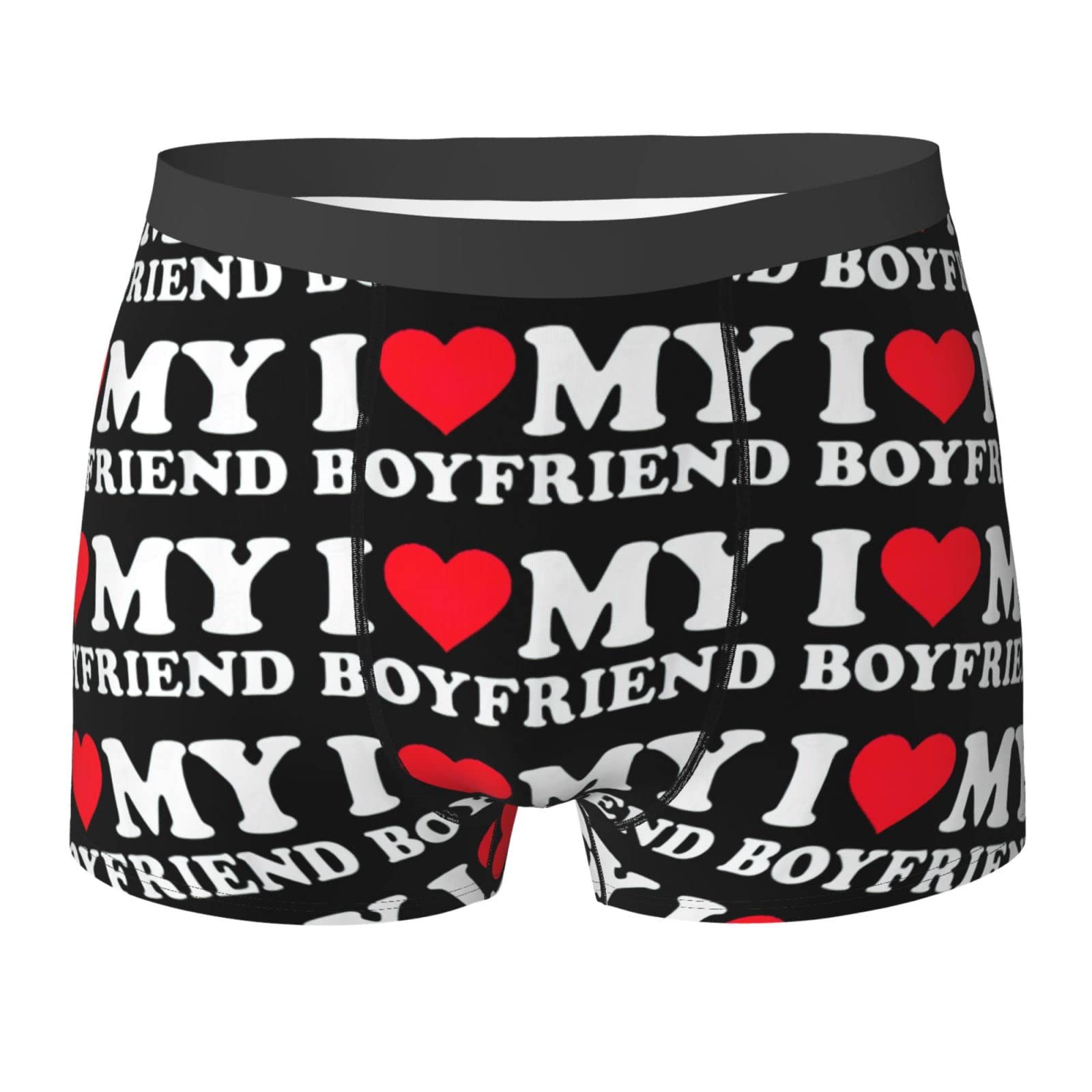 AOOEDM I Love My Boyfriend 2 Underwear Men'S Breathable Boxer Briefs Soft Shorts Comfortable Printed Underwear