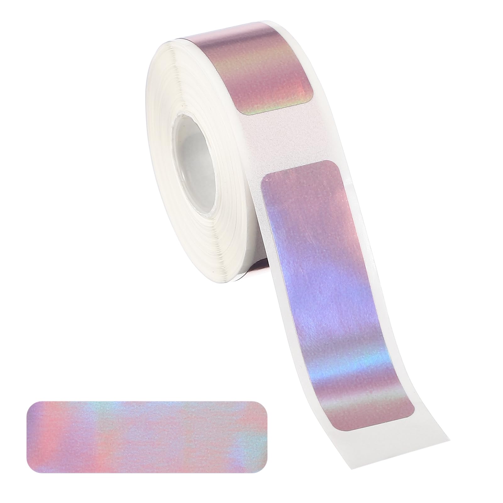 PATIKIL Holographic Thermal Label Stickers, 12x40mm Holographic Thermal Label Self Adhesive Print Paper Refill 160 Tape/Roll for Name Tag Barcode Address, Light Pink
