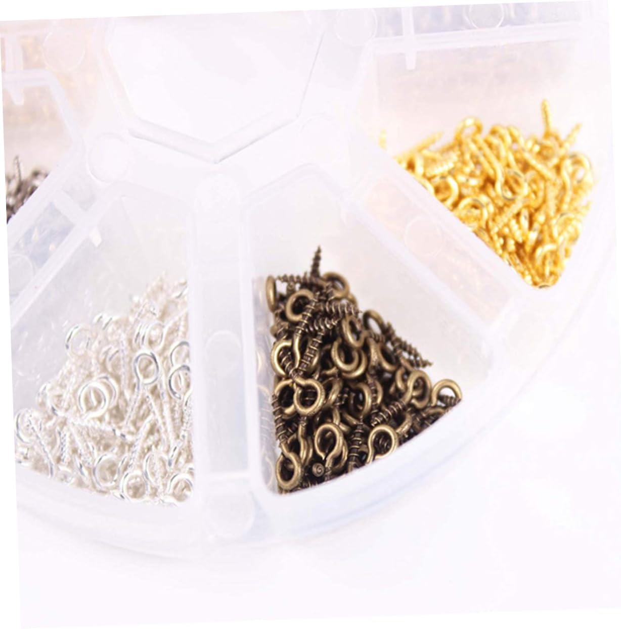 Gadpiparty 800pcs Pkg Screw Eye Pins Screw Hoist Ring for Jewelry Making Ornament Hooks Threaded Eye Bail Pins Self-Tapping Hooks for Crafting