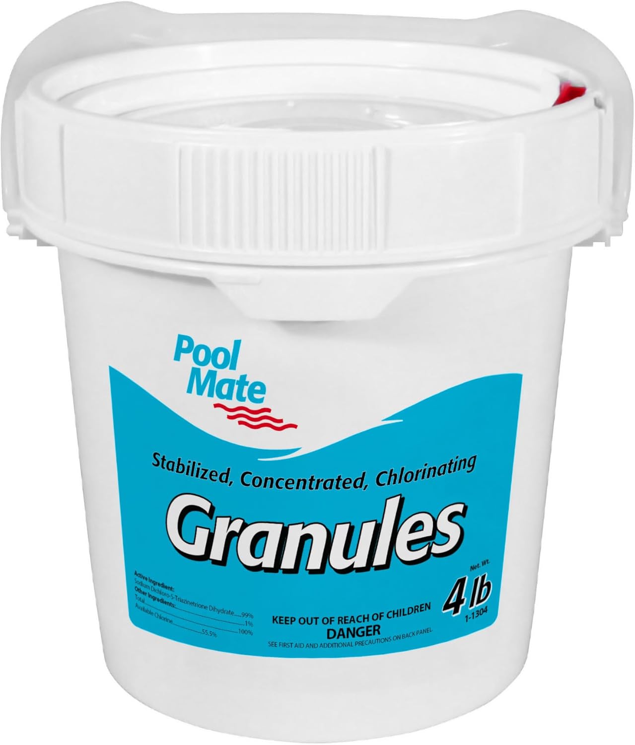 Pool Mate 4-Pounds Premium Pool Chlorine Granules, Concentrated Chlorinating Granules, Made in USA