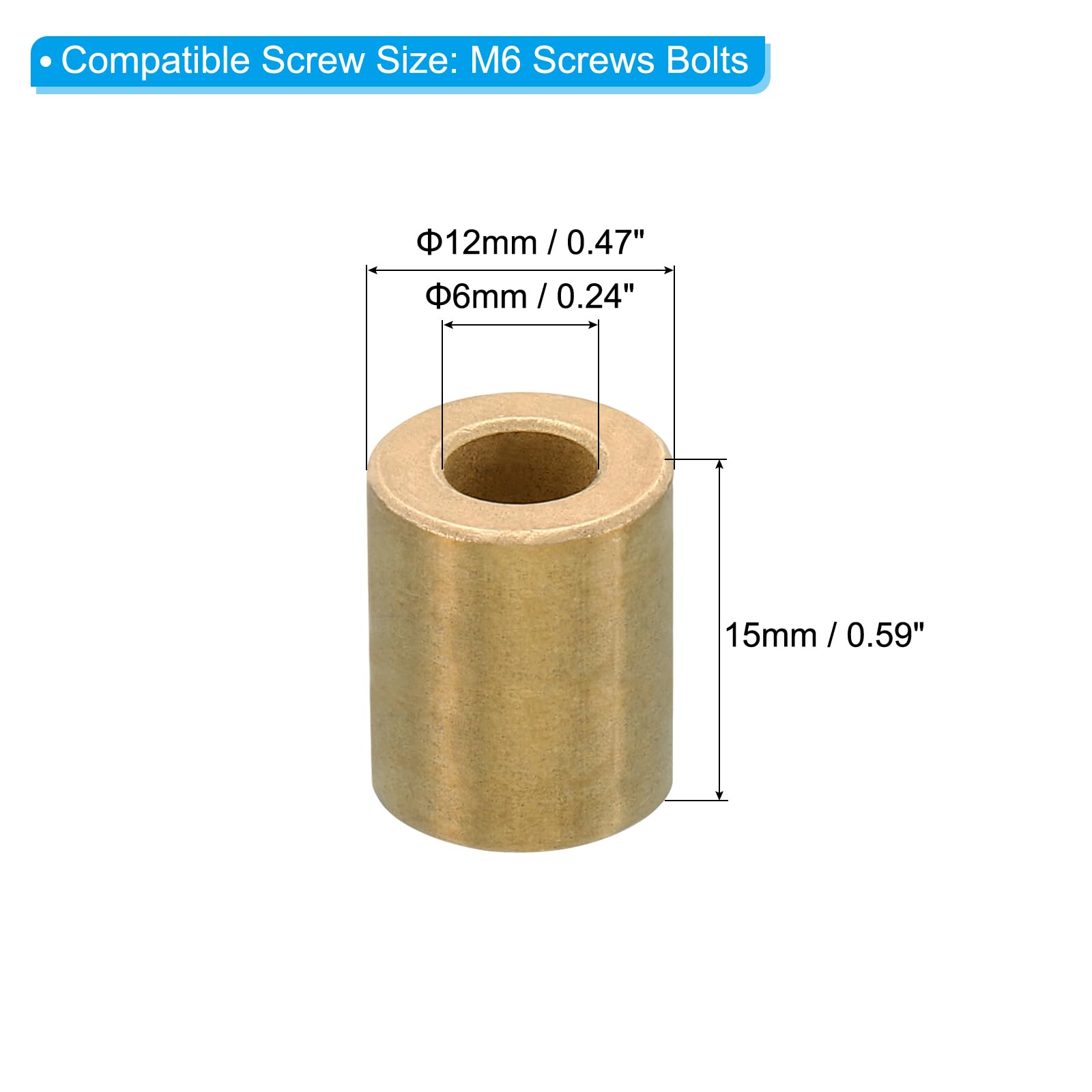 PATIKIL M6 Brass Spacers - Image 2