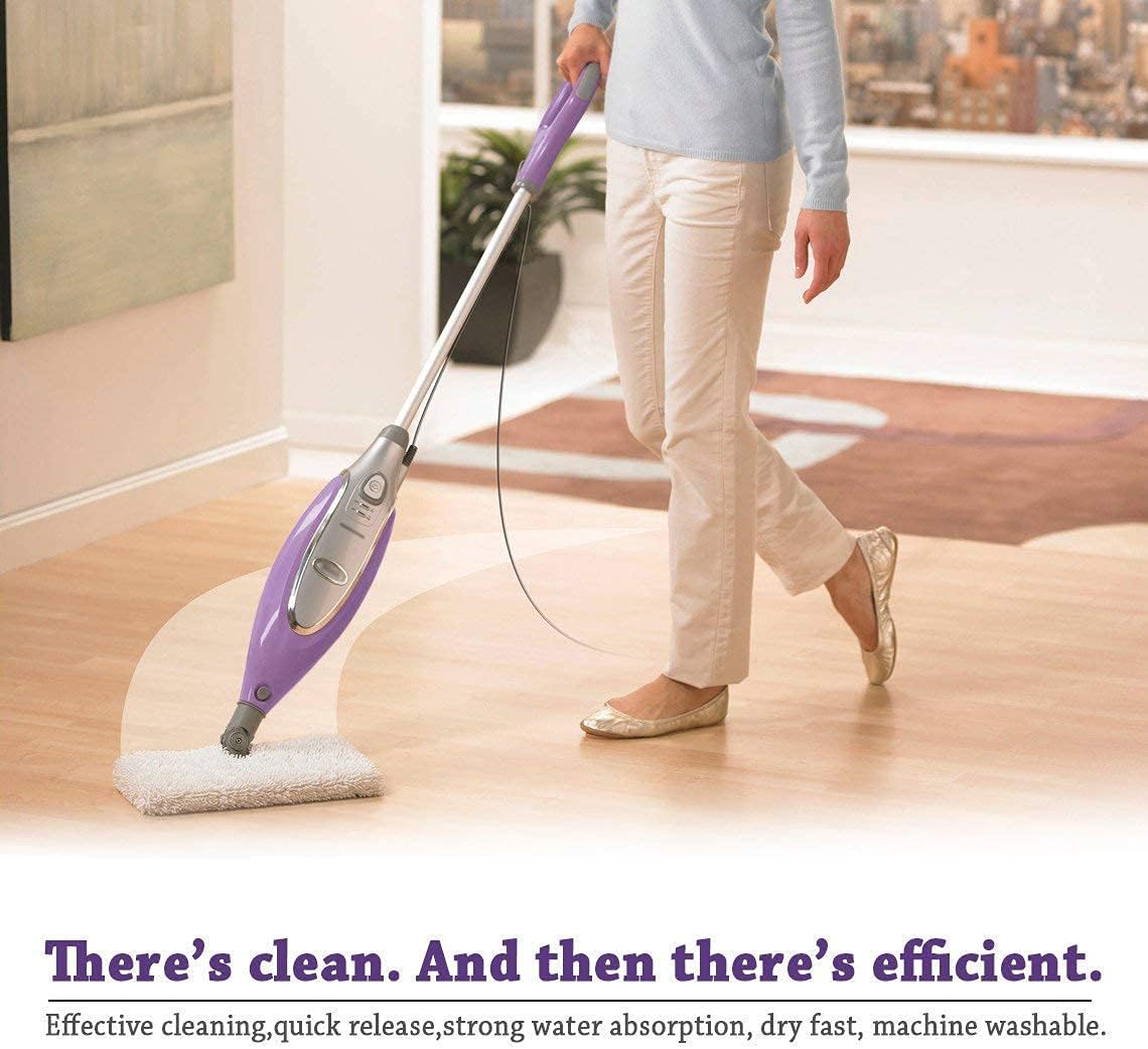 F Flammi 8 Pack Replacement Microfiber Mop Pad for Shark Steam Pocket Mops S3500 Series S3501 S3601 S3550 S3901 S3801 SE450 S3801CO S3601D (4 Soft mop pad+4 scrubby mop pad)