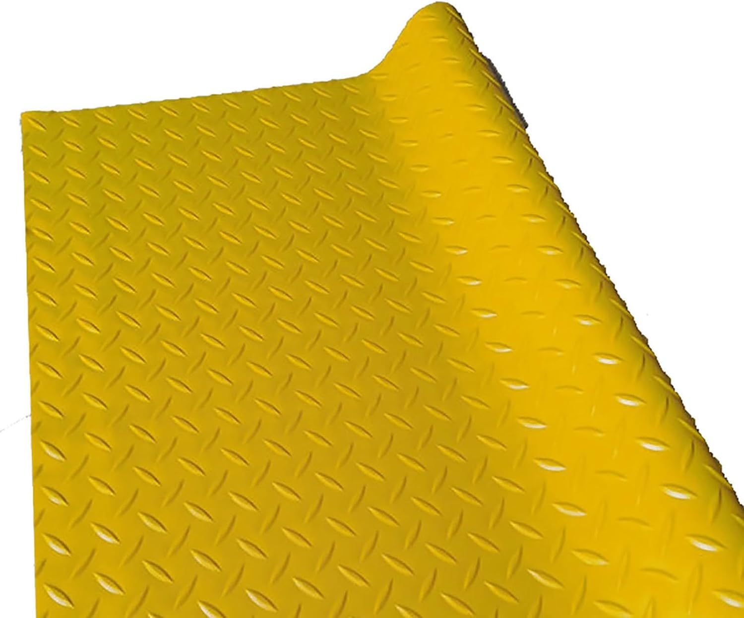 Rubber Flooring Roll Yellow 5×10ft, PVC Garage Flooring Rolls, Cuttable PVC Garage Floor Mat for Garage, Warehouse, Gyms, Trailer, Pickup Truck