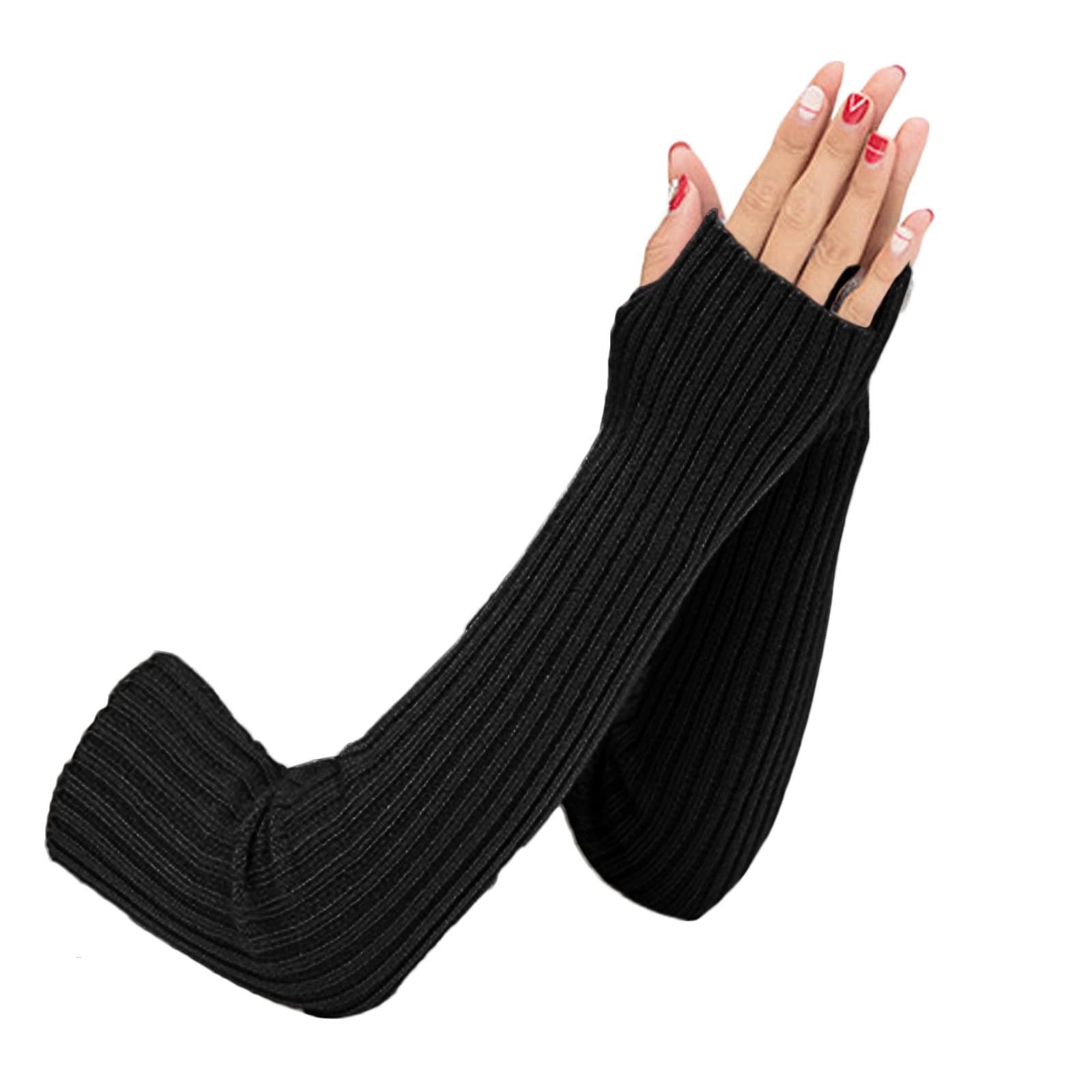 SUNTRADE Fingerlose Strickhandschuhe Für Damen - Weiche Armstulpen In Grau