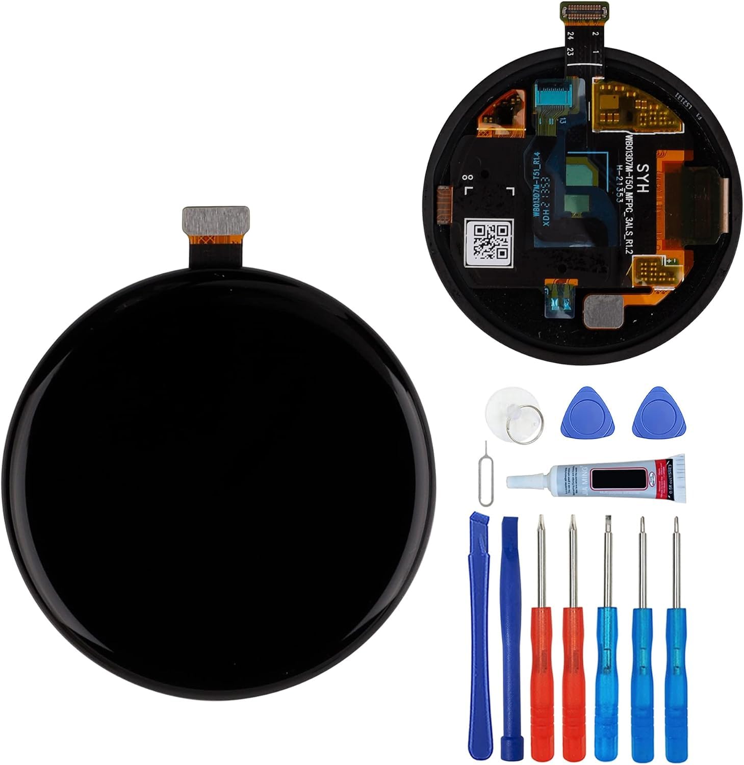 Écran de rechange compatible avec Xiaomi Watch S5 46 mm M2530W1 1,48" AMOLED Touch Screen Assembly avec outils (sans cadre)
