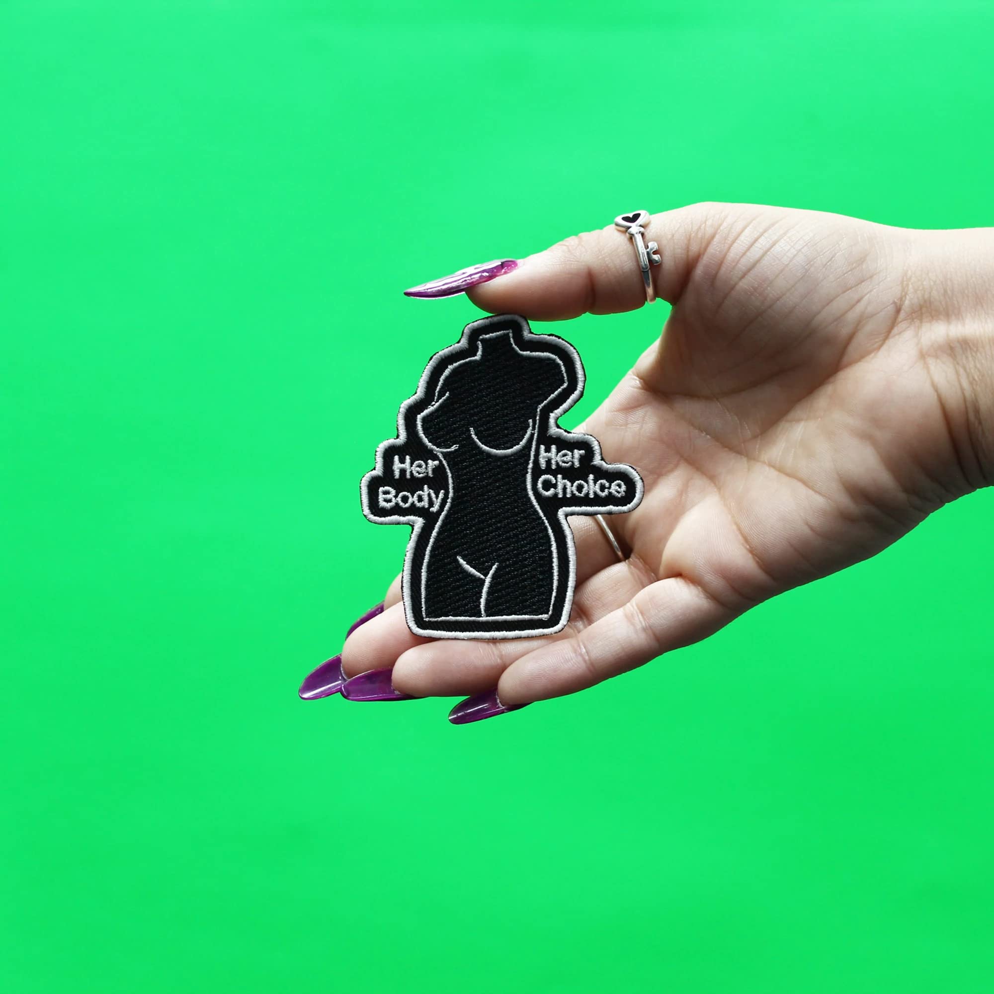 Her Body Her Choice Patch Women's Rights Embroidered Iron On