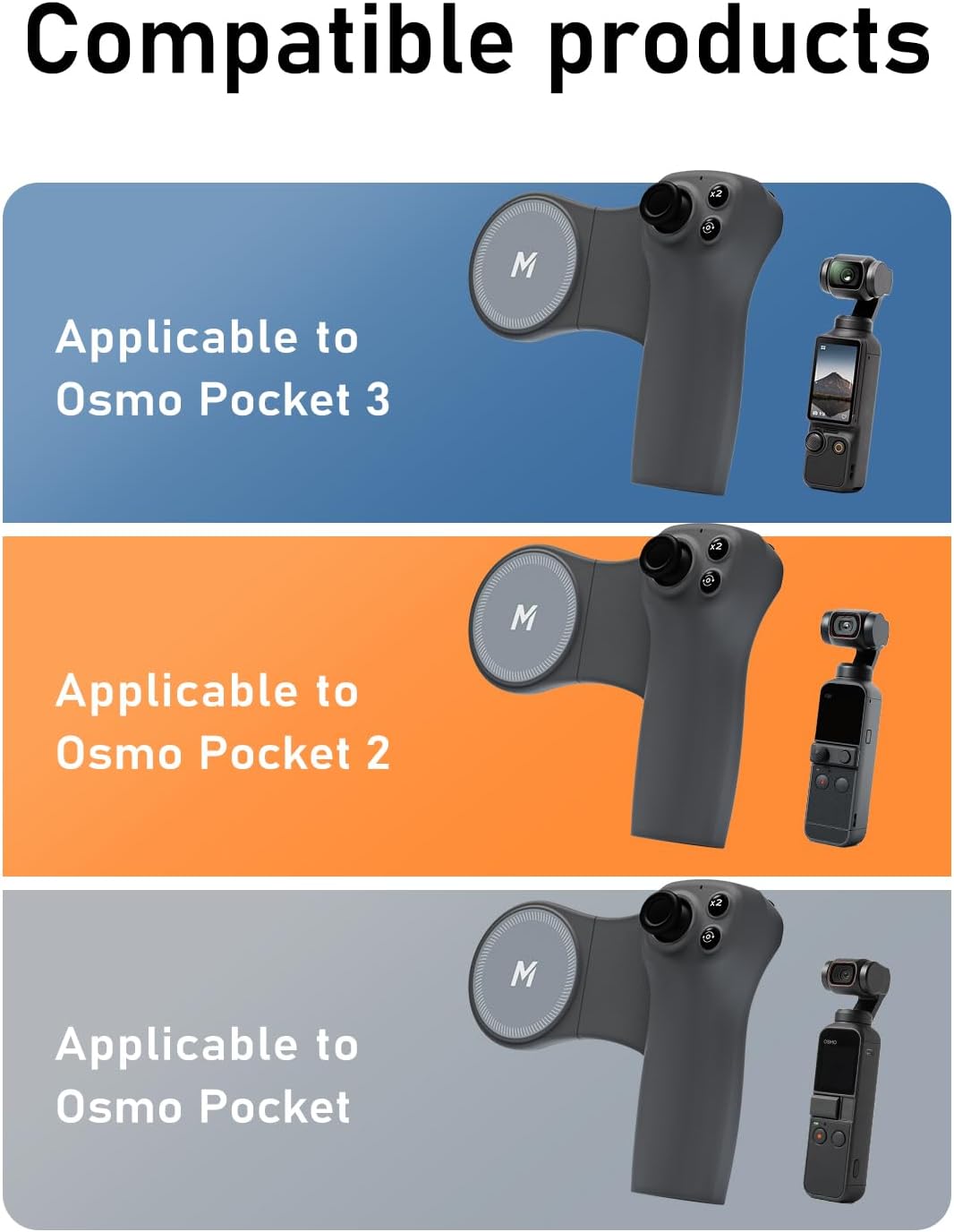 MOVMAX Pocket Controller, Wireless Remote Controller for DJI Osmo Pocket 4/3/2 with Hall Effect Joystick, Ergonomic Handle