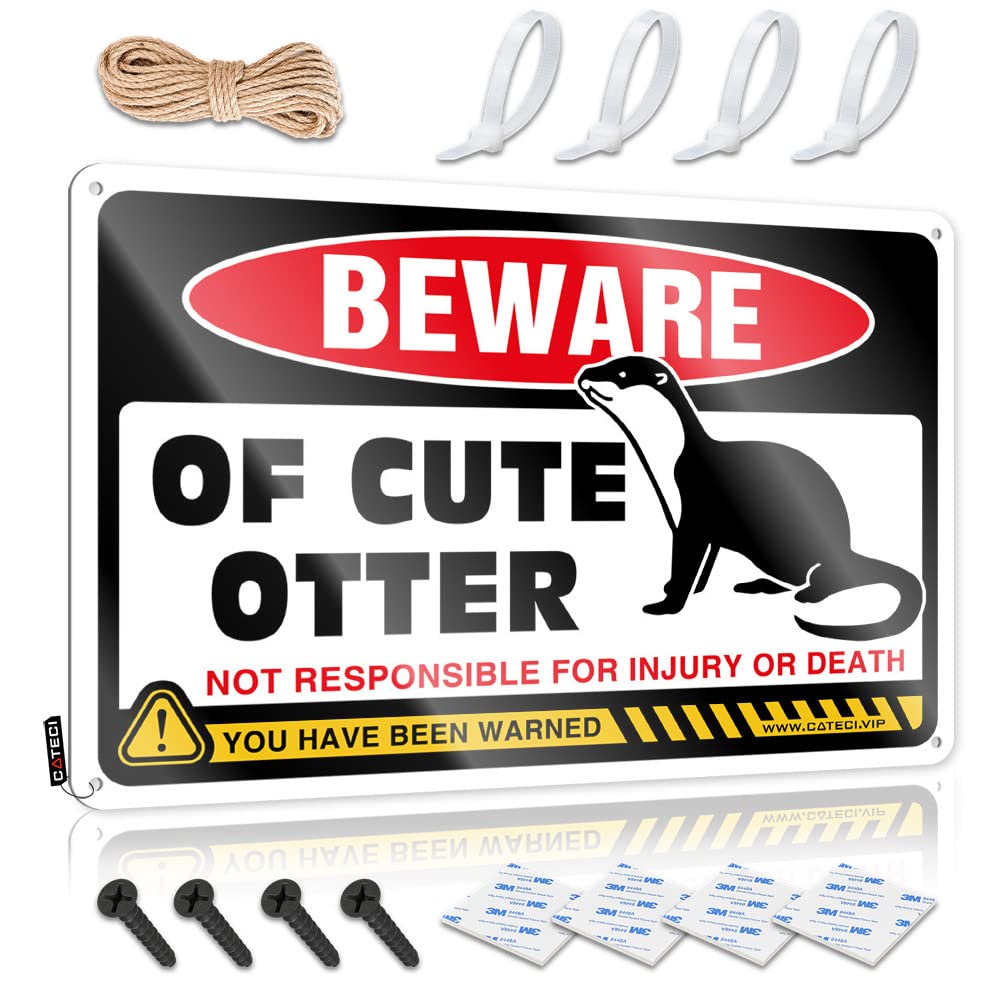 Decor Artwork Vintage Style | Beware Of Cute Otter Tall Anniversary Home Decor(30X40CM)