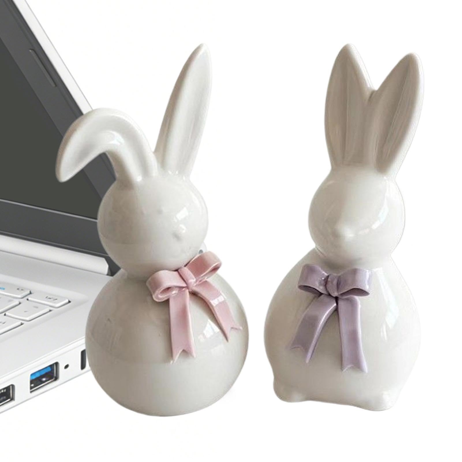 Statue lapin de Pâques céramique 11cm : déco de maison, appartement et salon