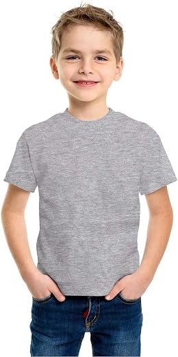 Double F Branded Cotton Bio wash Round Neck Half Sleeve Solid T-Shirt for Boys and Baby