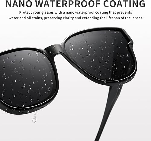 Miniatura 5 de Lentes de sol polarizados para mujeres y hombres, lentes de sol cuadrados envolventes con protección UV400 para conducir