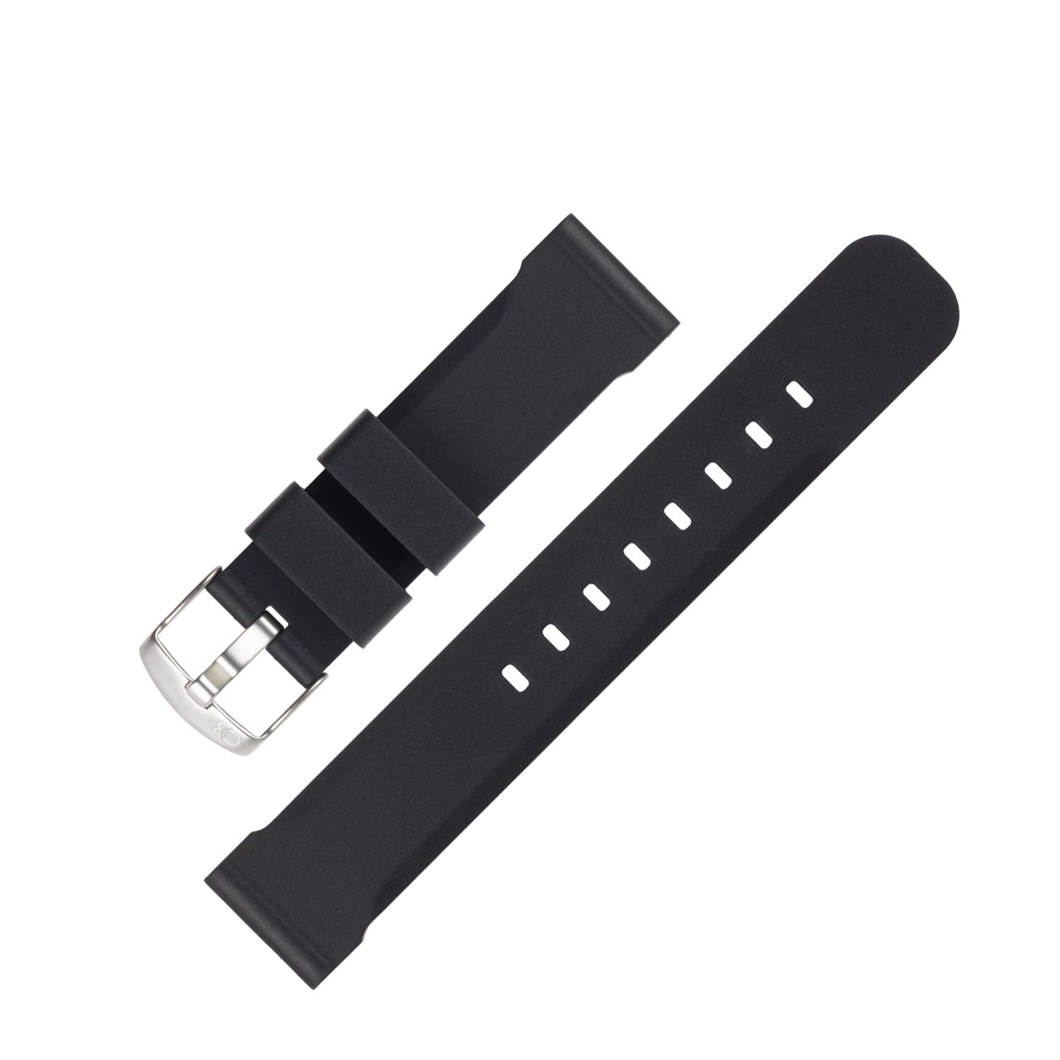 Bonetto Cinturini317 Premium Rubber Watch Strap in BLACK