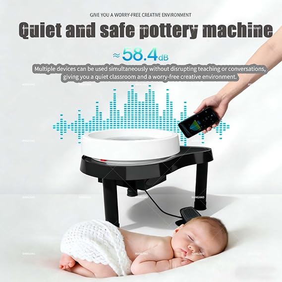 CUTANGELAR Pottery Wheel Forming Machine Pottery Wheel Ceramic Machine with LCD Touch Screen and Foot Pedal Electric Ceramic Forming Machines 12.6in Electric Ceramic Machine 60-320 RPM(White)