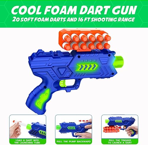 Miniatura 4 de BAODLON Shooting Games - Juguete para niños de 5, 6, 7, 8, 9, 10 años en adelante, bola flotante que brilla en la oscuridad con pistola de juguete