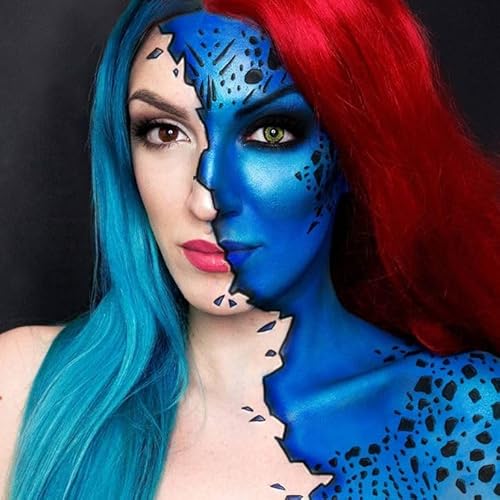 image for CCBeauty Blue Face Body Paint Stick, Cream Dark Blue Baseball Eye Blac