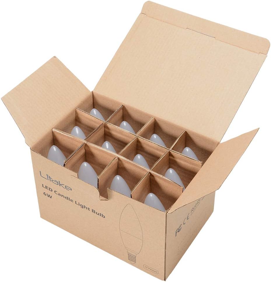 Amаzоn Crаzу 🔥 Dеаlѕ LITAKE E12 LED Bulbs 60W Equivalent,E12 LED Candelabra Bulbs Daylight,LED Ceiling Fan Light Bulbs, 5000K LED Chandelier Bulb, 600 Lumens, Candelabra Base Ceiling Fan Light Bulbs,12 Pack