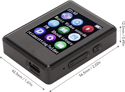 Miniatura 7 de Reproductor de MP3, audio de alta fidelidad Bluetooth 5.0 1.77 pulgadas, reproductor MP4 de música portátil con grabación de radio FM, foto de libro