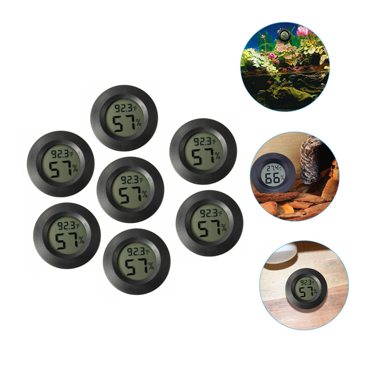 Sosoport 21piezas Digital De Humedad Para Terrarios De Reptiles Medidor De Temperatura y Humedad Para Invernaderos y Interiores