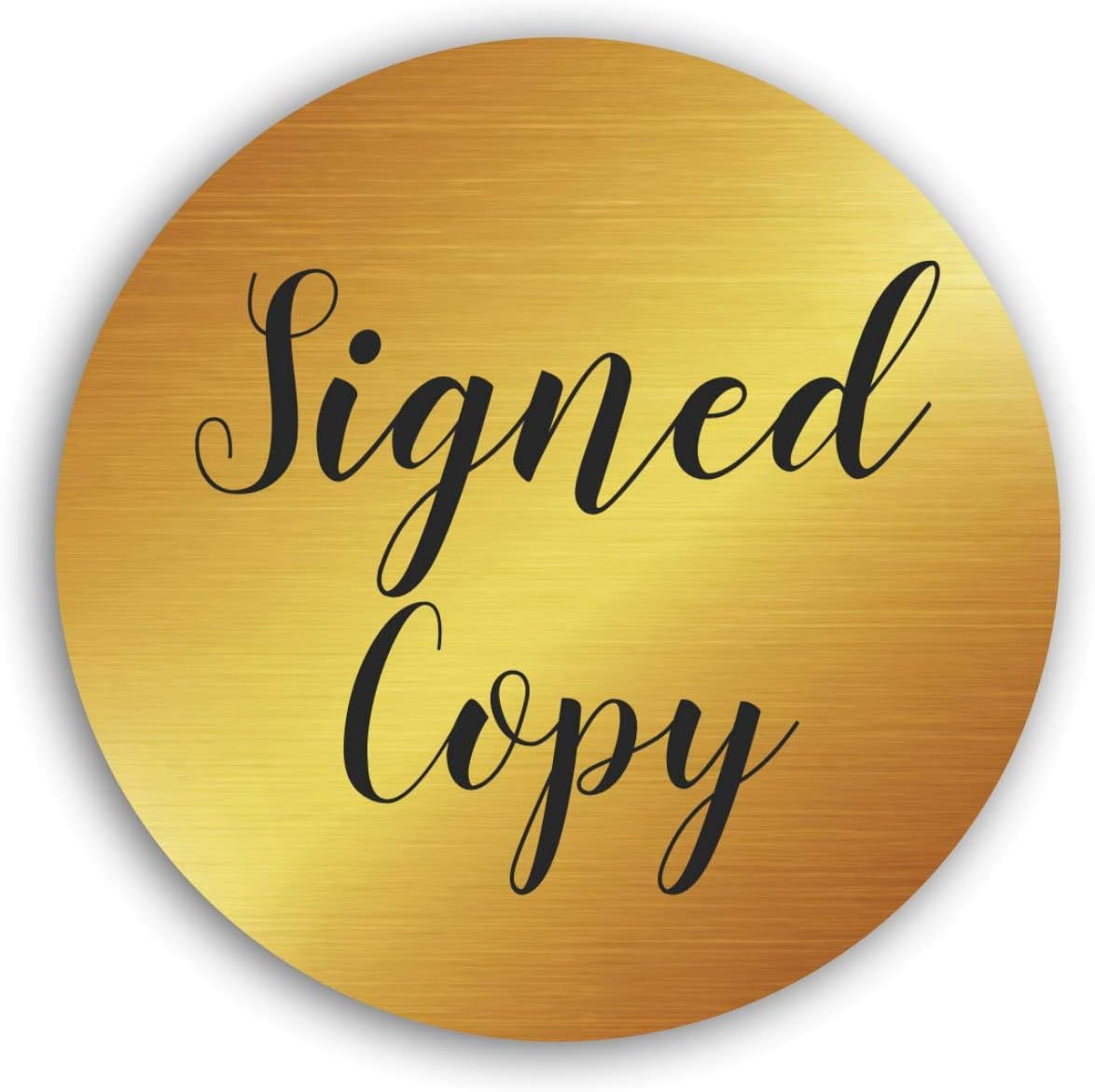 Personalized Customized Labels Tags,Customizable Stickers Sleek Gold Signed Copy Author Writer Classic Round Sticker for Business Custom Made Stickers, 100 Stickers3X3