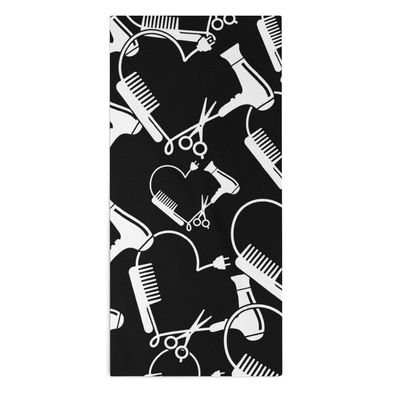 NCLQVJXZKHW Hairdresser Hairstylist Love Barber Tool 1 Hand Towels Soft Face Towel Gym Bathroom Travel Hotel 13"x28"