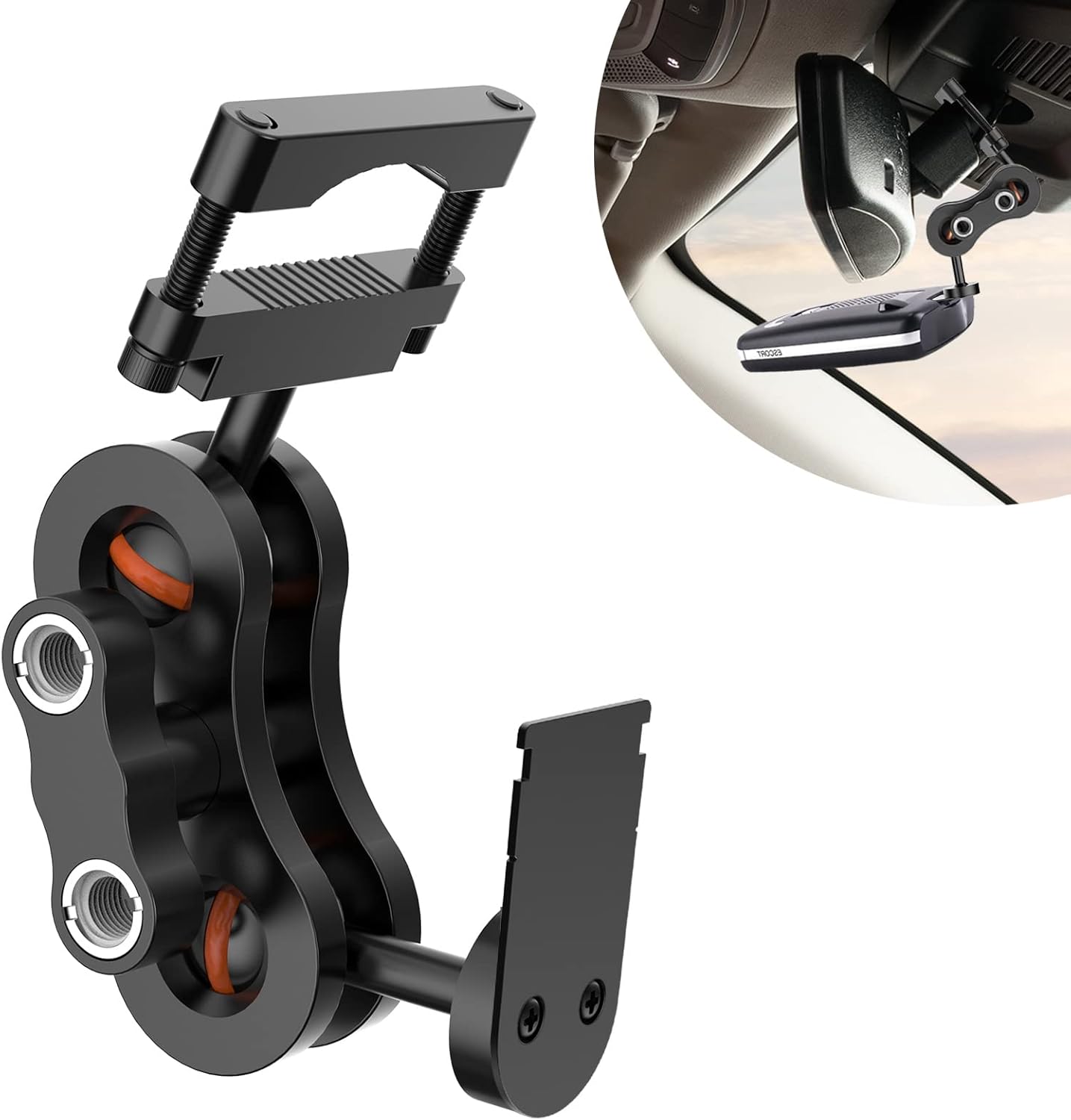 SDSACZMU Rearview Mirror Radar Detector Mount, Aluminum