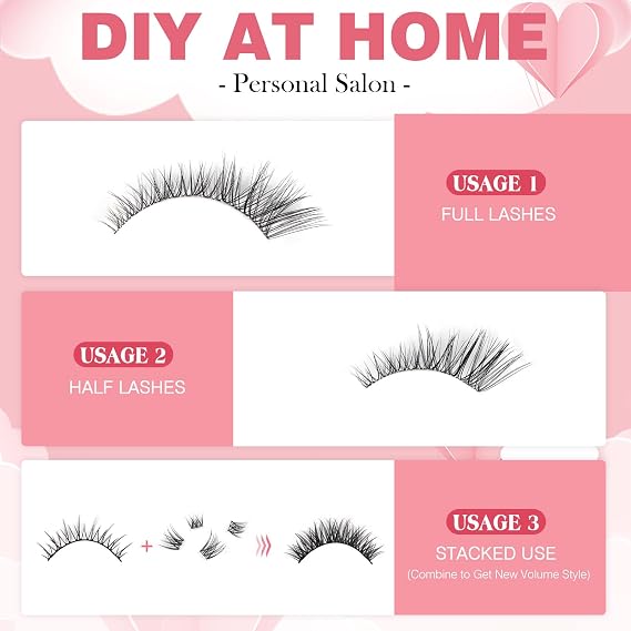 Glowing Win Cluster Lashes 144PCS Individual Eyelashes Natural Wispy 8-16mm