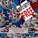 Lm Wild Burning Blue Skull Dice Flames Fire Hydrographic Water Transfer Film Hydro Dipping Dip