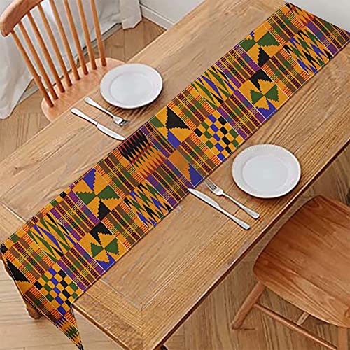 Seanative Ethnic Tribal Table Runners Water Absorbent Kitchen Tablecloth African Kente Pattern Tabel Scarf Wedding Decorative #TOP27