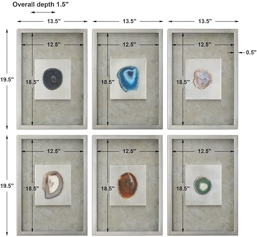 Miniatura 4 de Uttermost Juego de 6 piezas de arte de pared de piedras de ágata de 19 1/2" de alto