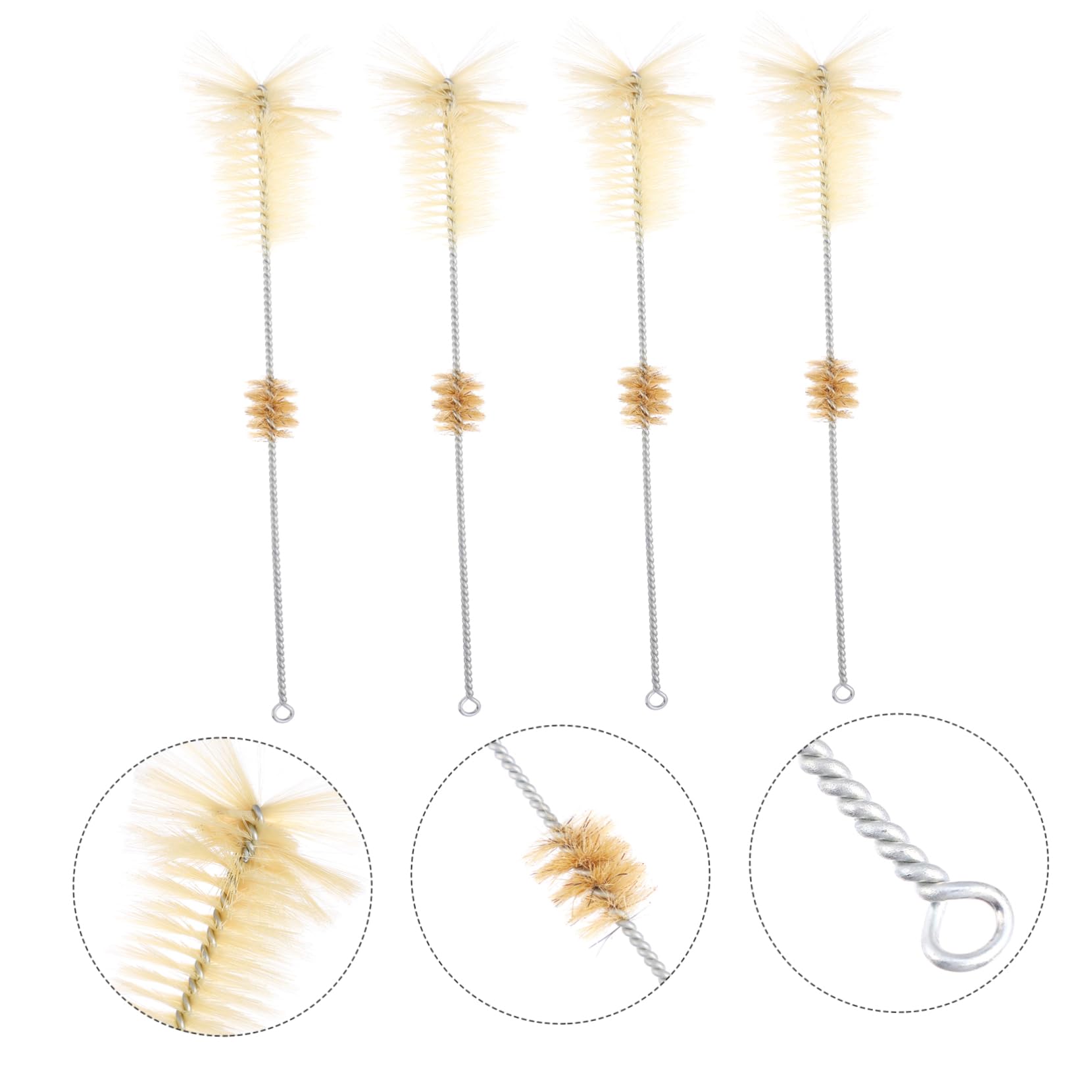 FOMIYES 4pcs Bottle Brush Straw Cleaning Brush for Tube Laboratory Beaker Brush Tube Cleaning Brush Conical Flask Brush Bristles Tube Brush Boiling Flask Brush Long Straw Brush