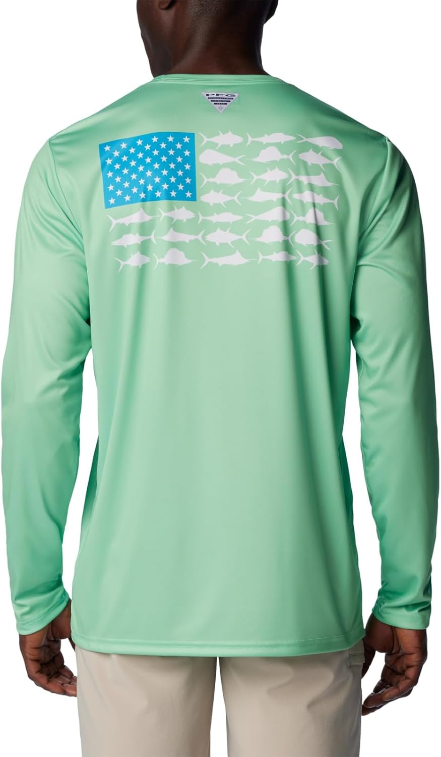 Columbia Men's PFG Terminal Tackle Fish Flag Long Sleeve Fishing Shirt