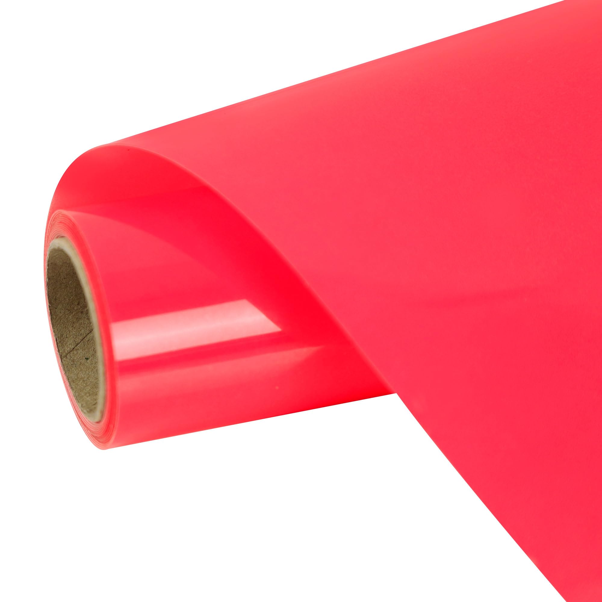 FUNKAKA Neon Red Heat Transfer Vinyl HTV Rolls, 12" X 9ft Fluorescent Red Iron on Vinyl for T-Shirts PU Stretchy HTV Vinyl for All Cutter Machine Easy to Cut &amp; Weed for Heat Transfer DIY Design