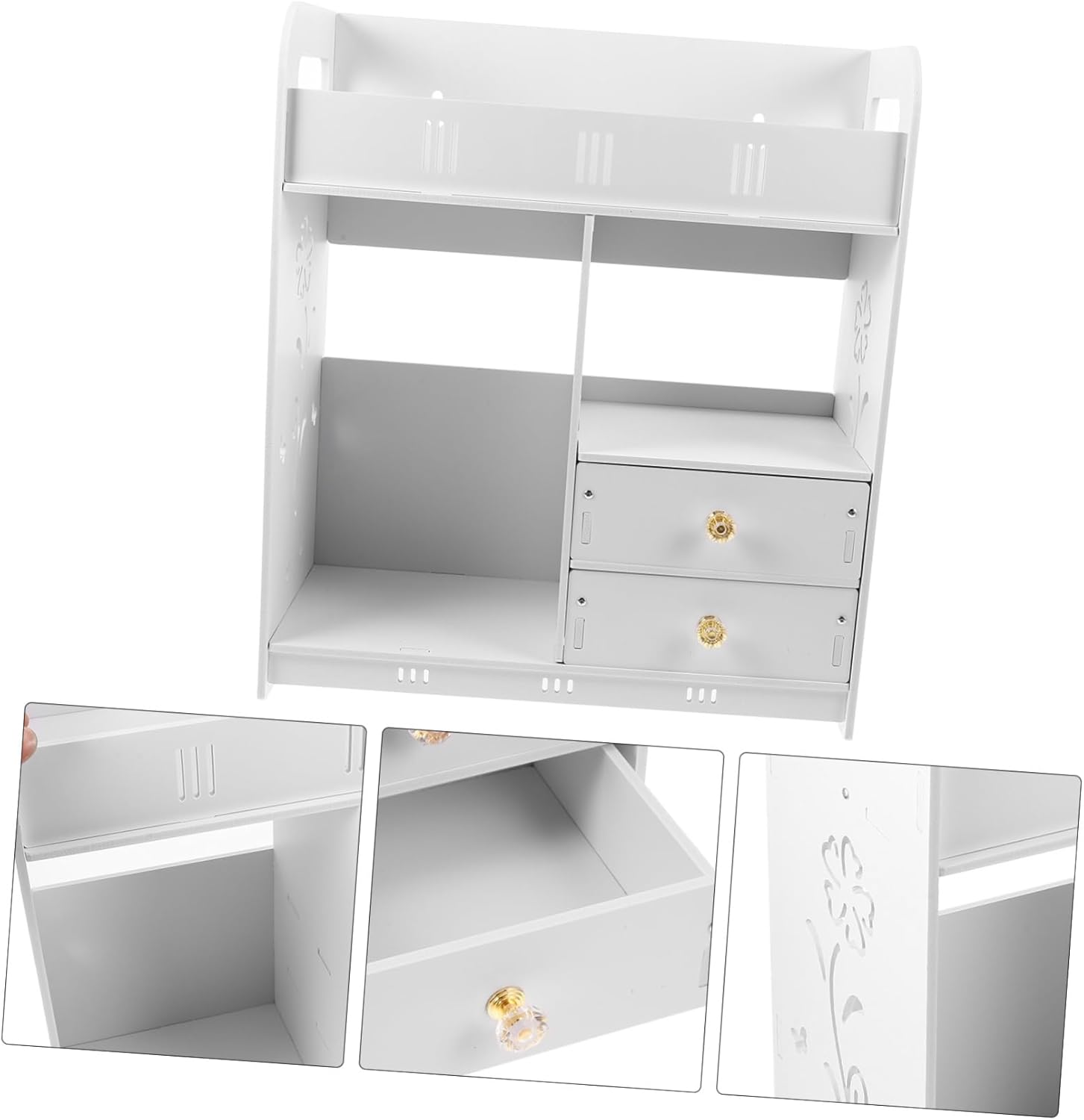 CHILDWEET Wall Shelf Organizer Rustic Style Wooden Wall Mount Shelf for Living Room Bedroom and Bathroom Capacity Storage with Convenient Design for Efficient Organization