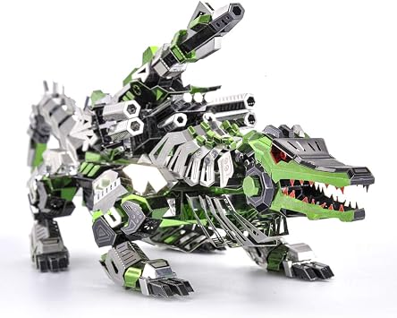 Microworld 3D Metal Puzzle,The Marsh Gavial Mechanical Crocodile Animal Model Building Kit, DIY Brain Teaser Challenge Metal Kits Art Craft Gifts Toy for Adults Men Teens
