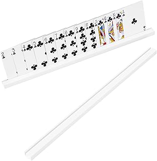 olnamo Playing Card Holder Stand 400mm White Acrylic Set for Trump Games, Trading Card or Other Card, Board Games (2 Pcs, White)