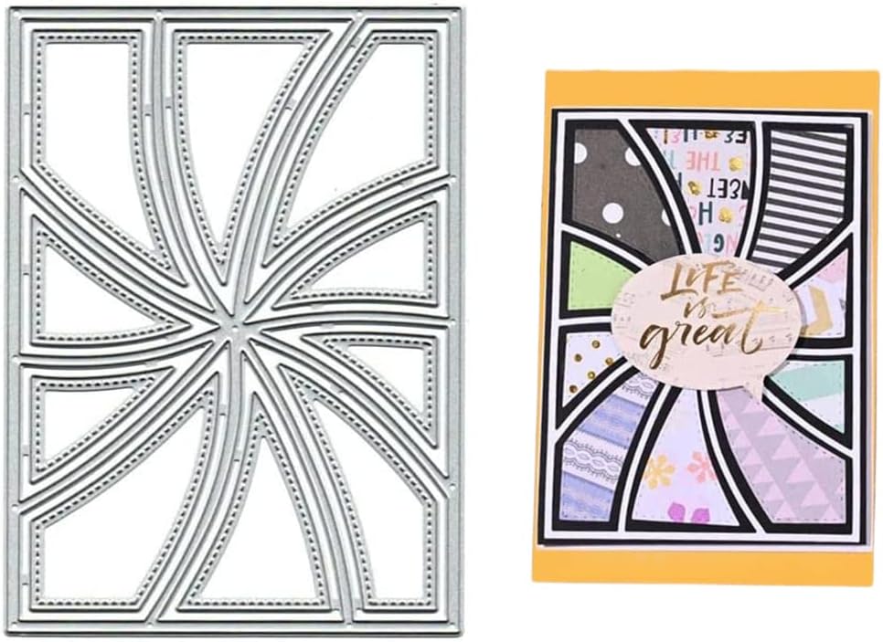 Cutting Die Cuts Rectangle Grid Frame DIY Crafts Template Cut Stencils ...