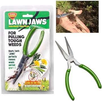 Lawn Jaws The Original Sharktooth Weed Puller Remover Weeding & Gardening Tool Weeder -Pull from The Root Easily! Ergonomic H