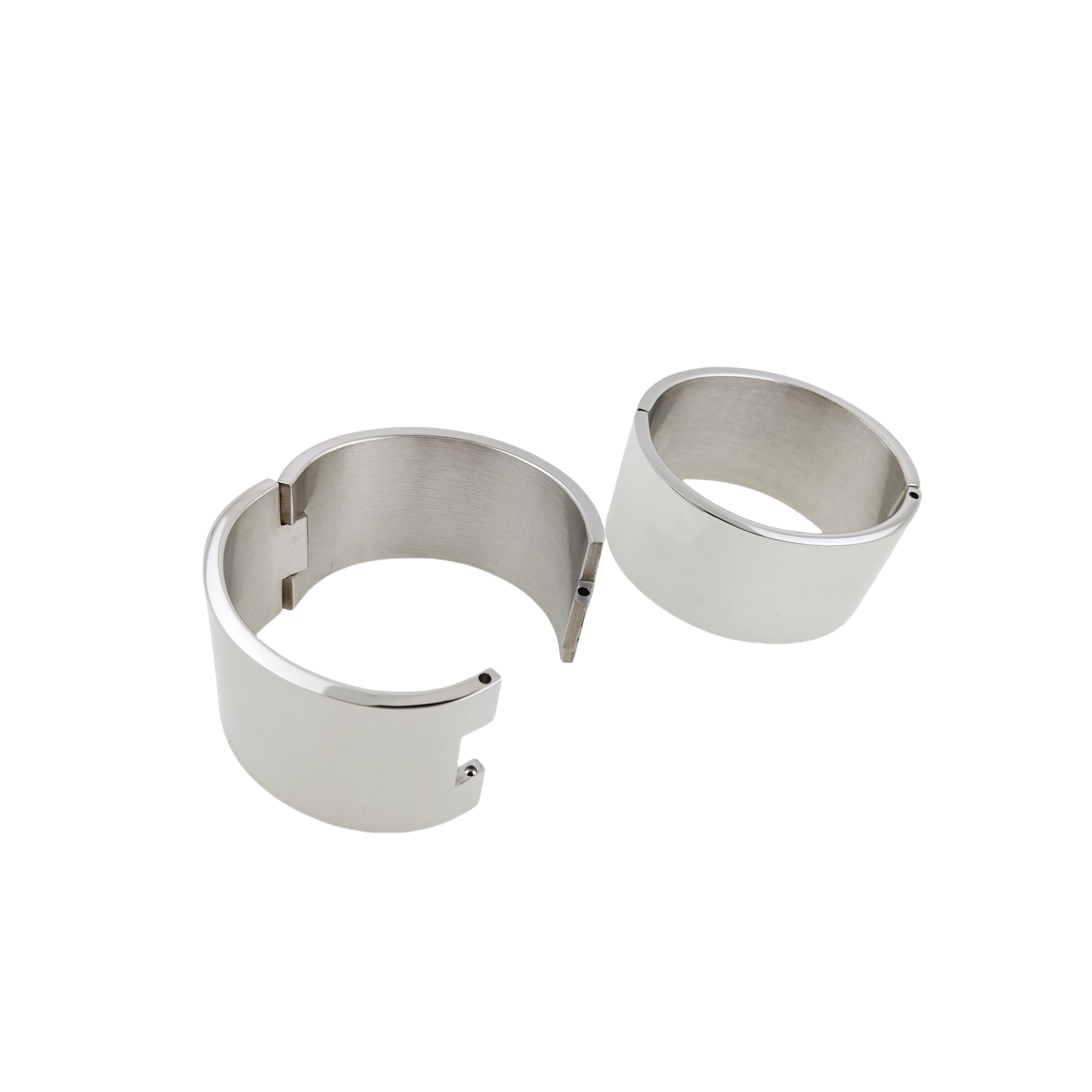 ACECHANNEL Polished shining stainless steel oval shape wrist ankle cuffs lockable bangle salve bracelets