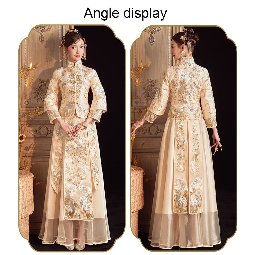 Amazon.co.jp: GHKJ 花嫁のためのメッシュの中国のウェディングドレス  