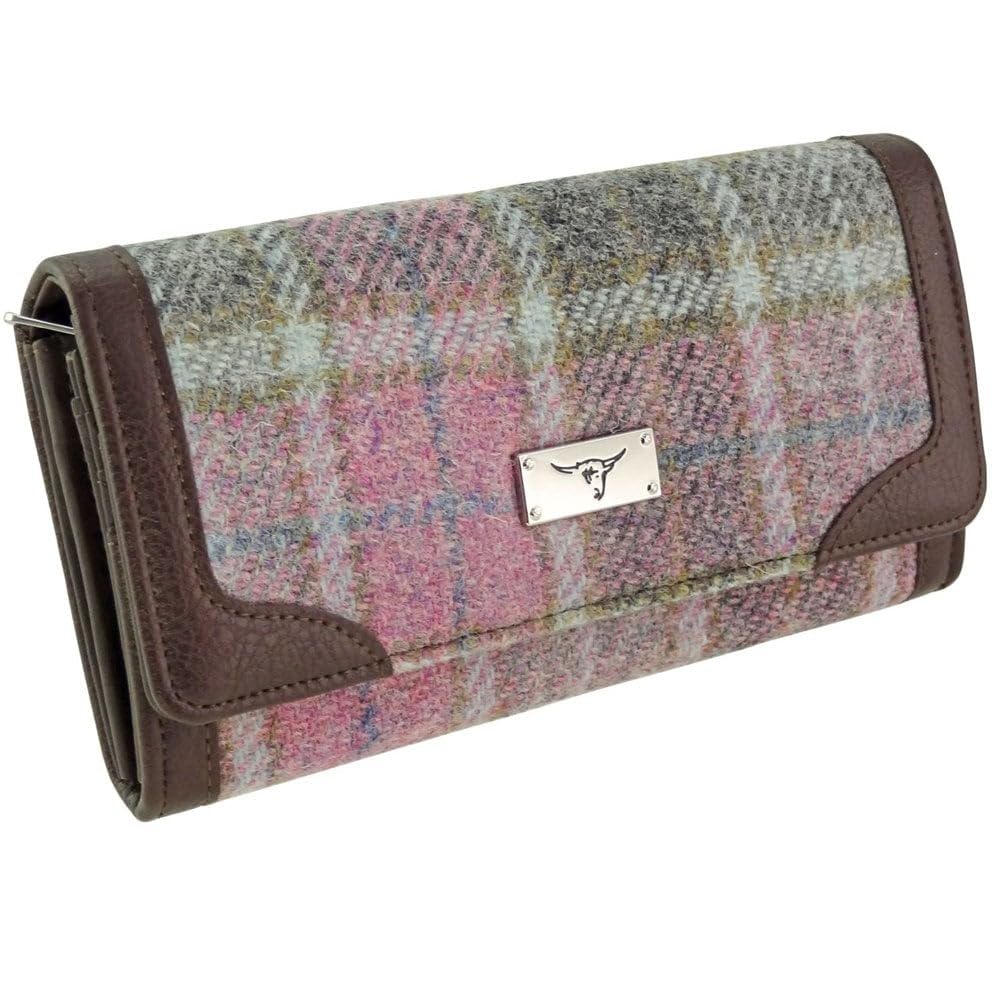 Glen Appin New Harris Tweed Ladies Bute Fold-Over Purse LB2000 (Col 134 Soft Pink)