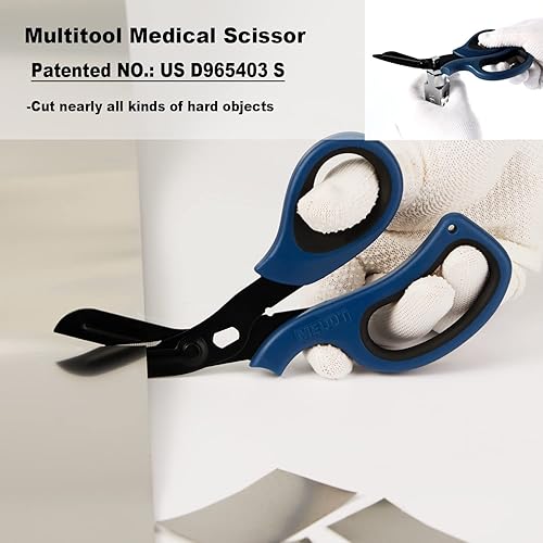 Miniatura 74 de MEUUT Paquete de 2 tijeras médicas para enfermeras, tijeras de vendaje patentadas con cuchillas antiadherentes, tijeras de grado quirúrgico, tijeras
