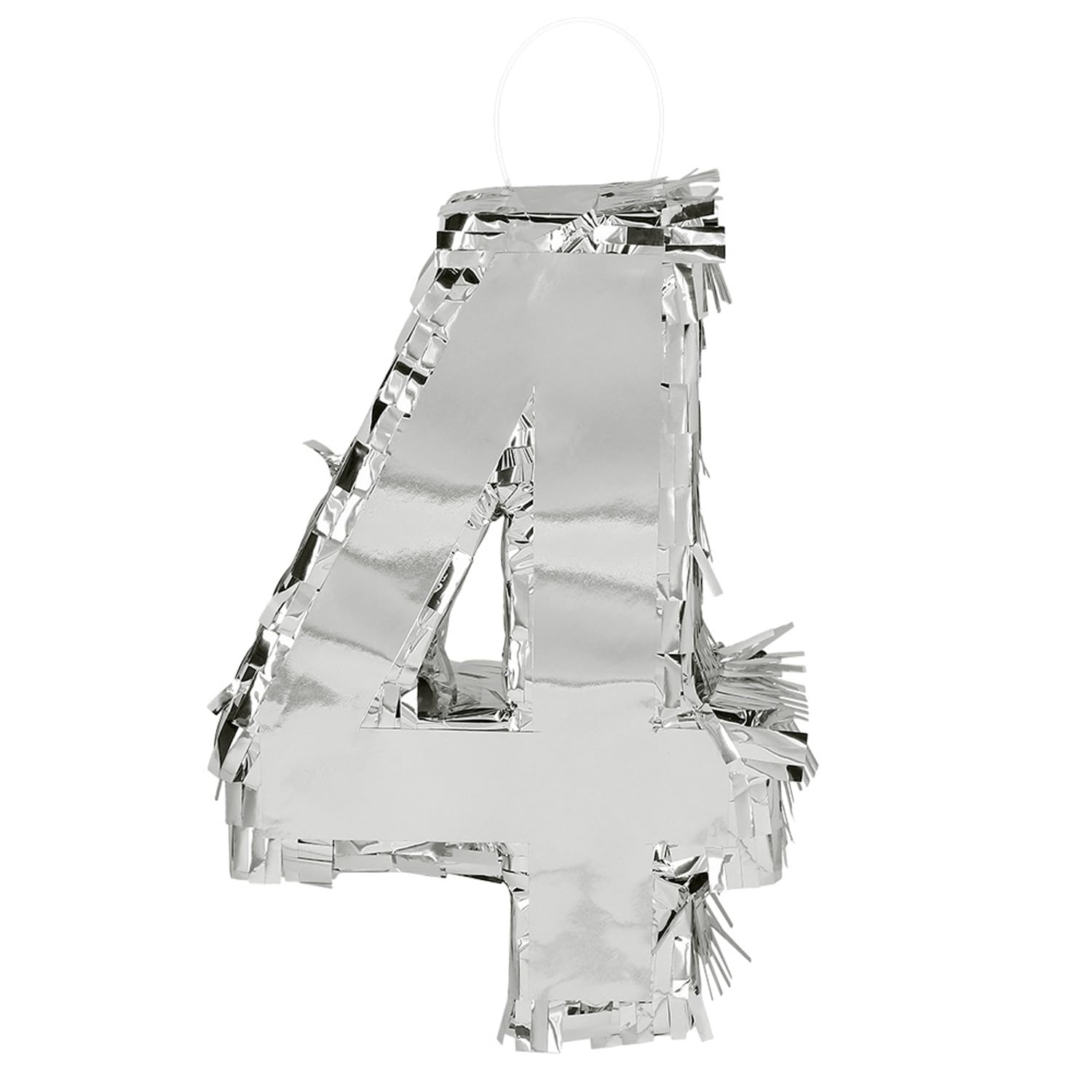 Boland - Numbers Pinata, 25 x 16 x 5 cm, Shiny Number for Birthday and Anniversary, Number, Silver, Decoration, Board Game