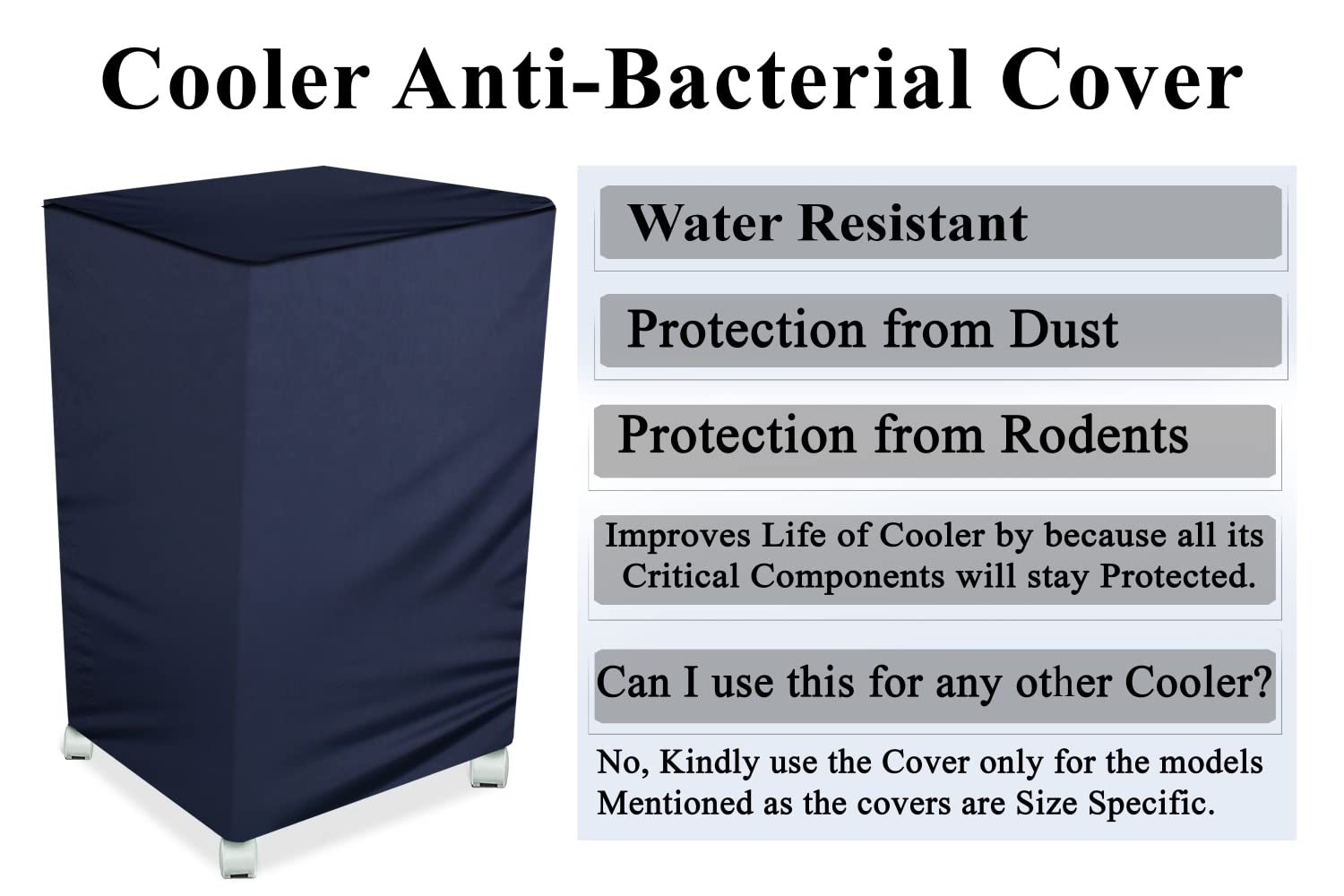 The Furnishing Tree Air Cooler Cover compatible for KENSTAR KCLSCLWH090FMH-ETA 90 Ltr Desert Cooler, Ployester, Blue 3