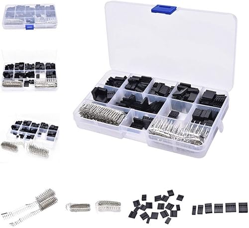 Miniatura 2 de CHENBO 620 piezas de conectores de 0100in01 pulgadas cable de puente de alambre cabecera conector de alojamiento kit de surtido de carcasa macho