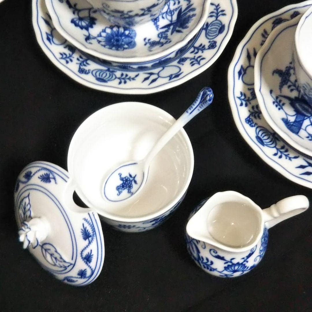 未使用 カールスバード ボヘミア ブルーオニオン 16点 ティーセット カールスバード ボヘミア ブルーオニオン 16点 ティーセット