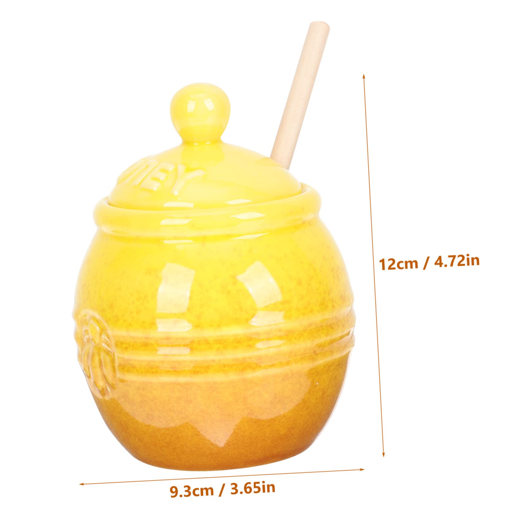 HOLIDYOYO Practical Honey Jar Dipper Honey Storage Container in Ceramic Material Beehive Jar for Honey Dier